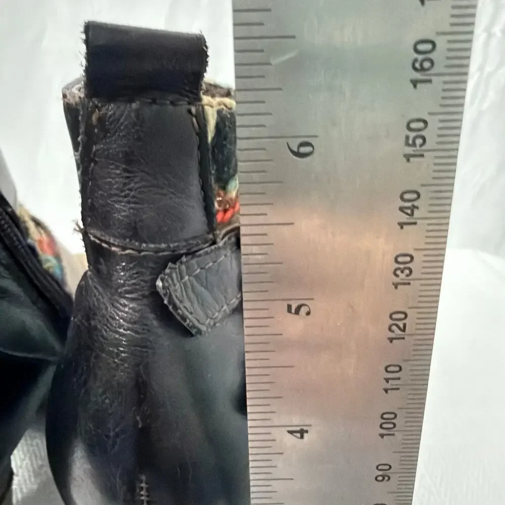 L’Artiste Boots Womens 8 Ankle Booties Brown Leather Block Heel Multicolor 38